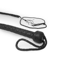 Reizvolle BDSM Peitsche Bullwhip Gerte aus Leder, mit Crocker