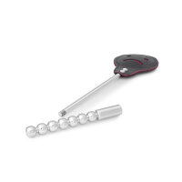 Erotische BDSM Klatsche Smiley aus Leder, mit Edelstahl Griff, abschraubbar