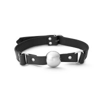 Mouth gag with ball and leather neck strap