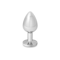 Sinnlicher Analplug aus Stahl mit Schmuckstein, in...