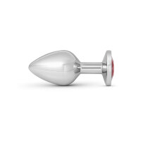 Sinnlicher Analplug aus Stahl mit Schmuckstein, in verschiedenen Farben und Durchmesser