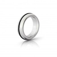 Besonderer Cockring mit Silikoneinsatz, aus Edelstahl,...