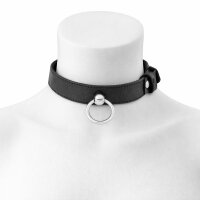 Leder BDSM Halsband mit O-Ring, schwarz, passend für...