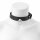 Leather choker necklace with o-ring black