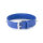 Leder BDSM Halsband mit O-Ring, blau, mit Stachelnieten, passend für Halsumfang 360 bis 460 mm