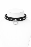 Leder BDSM Halsband mit O-Ring, schwarz, mit...