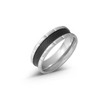Designer Cockring mit Ledereinsatz aus Edelstahl,...