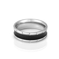 Designer Cockring mit Ledereinsatz aus Edelstahl,...