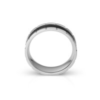 Designer Cockring mit Ledereinsatz aus Edelstahl, Ø 35 bis 55 mm
