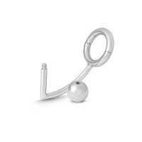 Teilbarer Cockring aus Edelstahl mit Analkugel, in...
