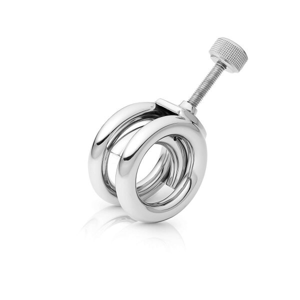 Ballstretcher, Cockring mit Hodenpresse, aus Edelstahl, Ø 30 oder 35 mm, 230 oder 255 g