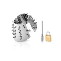 Ovaler CBT Ballstretcher mit 38 verstellbaren Spikes, aus Edelstahl, Ø 44 mm, 370 g