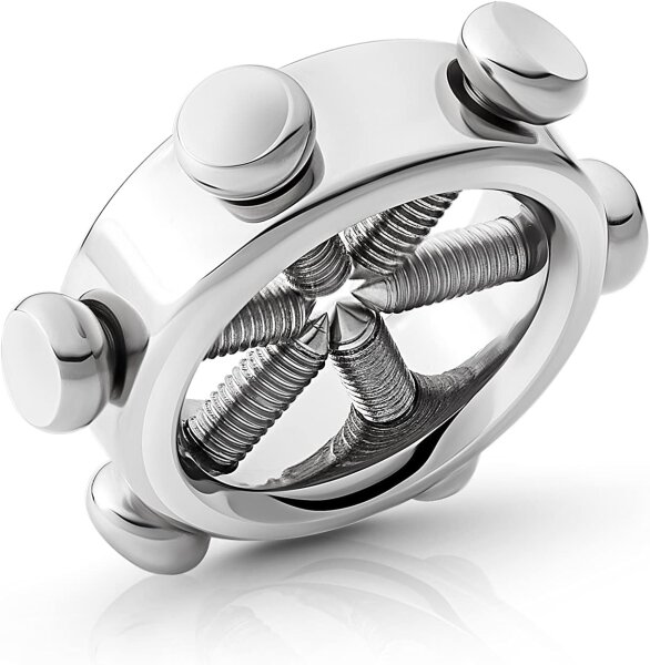 Massiver Edelstahl Eichelring Hodenring mit 6 Spikes