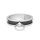 Premium Edelstahl BDSM Handschellen mit O-Ring und Ledereinsatz