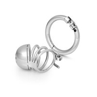 Peniskäfig mit Ringen aus Edelstahl, Länge: 65 mm, in verschiedenen Größen