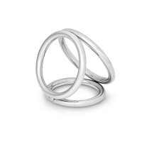 Special triple cockring, made of stainless steel, S - L