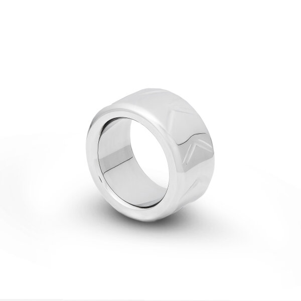 Massiver Cockring aus Edelstahl mit Verzierungen