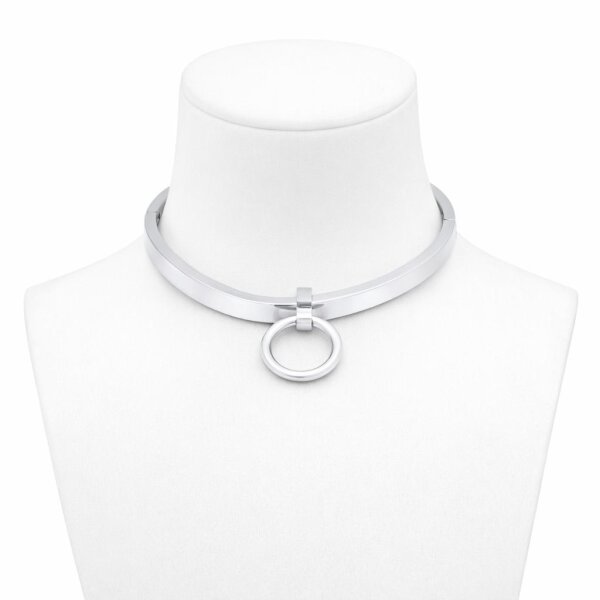 Ergonomisches BDSM Halsband Edelstahl mit abnehmbaren O-Ring