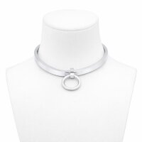 Ergonomisches BDSM Halsband Edelstahl mit abnehmbaren O-Ring