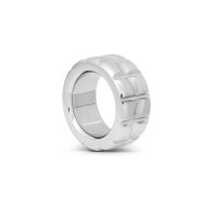 Solid stainless steel cock ring with decorations