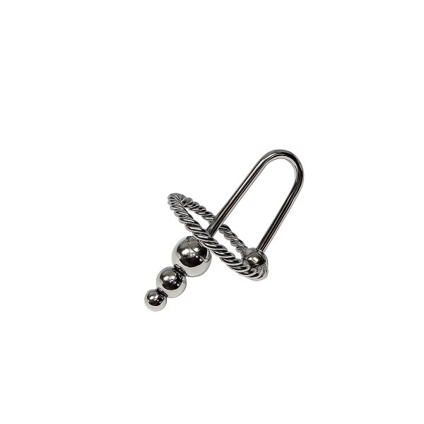 Stainless steel glans ring with dilator/penis plug pattern