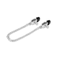 Sensual metal nipple clamps with chain