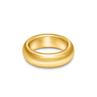 Donut Eichelring aus Edelstahl Goldfarben
