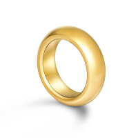 Gold-coloured stainless steel donut cock ring