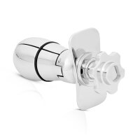 Seductive stainless steel anal plug, lockable with padlock