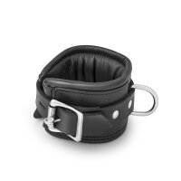 BDSM Fussfesseln aus schwarzem Leder, gepolstert