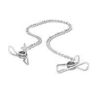 Metall Nippelklemmen mit Kette &ndash; 30 cm