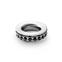 Stylish cockring in biker look, made of matt stainless steel, Ø 35 to 55 mm