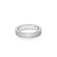 Seductive stainless steel cockring, with grooves,...