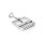 Testicle press, testicle clamp with 5 spikes