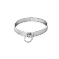 Verf&uuml;hrerisches BDSM Halsband aus Edelstahl, mit O-Ring