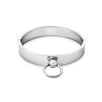 Hochwertiges BDSM Halsband aus Edelstahl, mit O-Ring