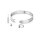 Edles BDSM Halsband aus gebürstetem Edelstahl, mit O-Ring und Schmuckstein