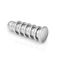 Aufregender Analplug aus medizinischem Edelstahl mit Rillen und Standfuß