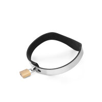 Geschwungenes BDSM Halsband aus Edelstahl, mit O-Ring