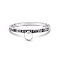 Solid stainless steel choker necklace with o-ring and...