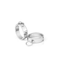 Round stainless steel handcuffs with o-ring size selection