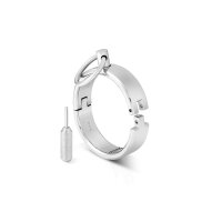 Massive BDSM Handschellen mit O-Ring, Handfesseln aus poliertem Edelstahl