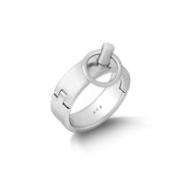 Runde BDSM Handschellen mit O-Ring, Handfesseln aus gebürstetem Edelstahl