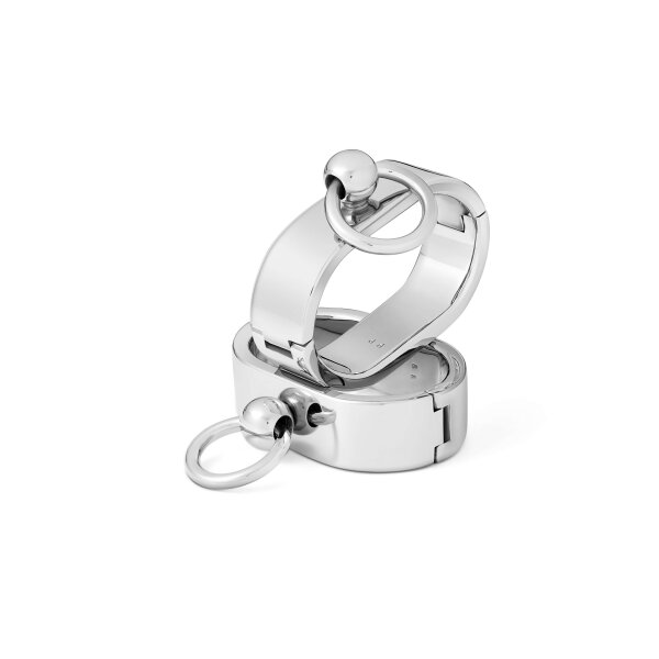 Oval stainless steel handcuffs handcuffs with o-ring