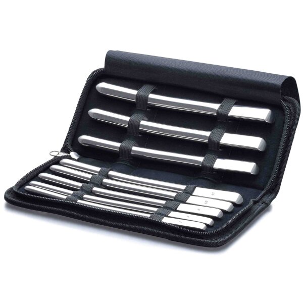 Dilatoren im Set nach Hegar, aus Edelstahl, 8-teilig, 7 bis 14 mm