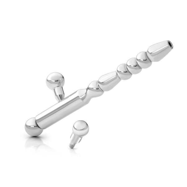 Dilator / Prinzenzepter, Wellenform, Prince Albert Piercing aus Edelstahl, in verschiedenen Größen